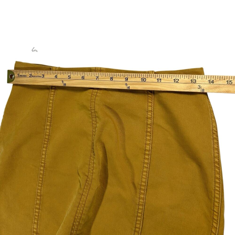 Free People Womens Sz 6 Modern Femme Golden Yellow Denim Skirt Mod Retro Boho - Picture 5 of 9